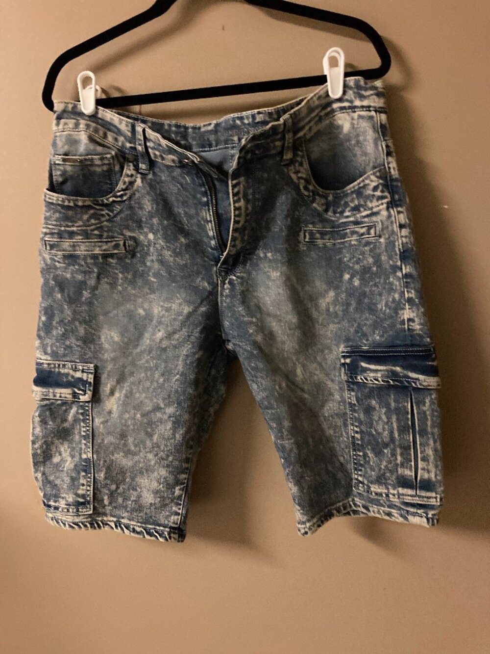 V1969 ACID WASH ABBIGLIAMENTO SPORTIVE JEAN SHORTS MENS 34